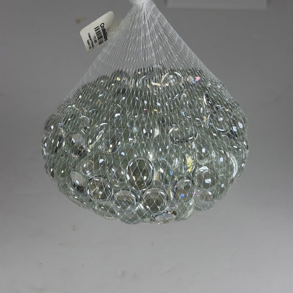 Crate & Barrel Iridescent Glass Pebbles Clear Decorative Vase Fillers F-16